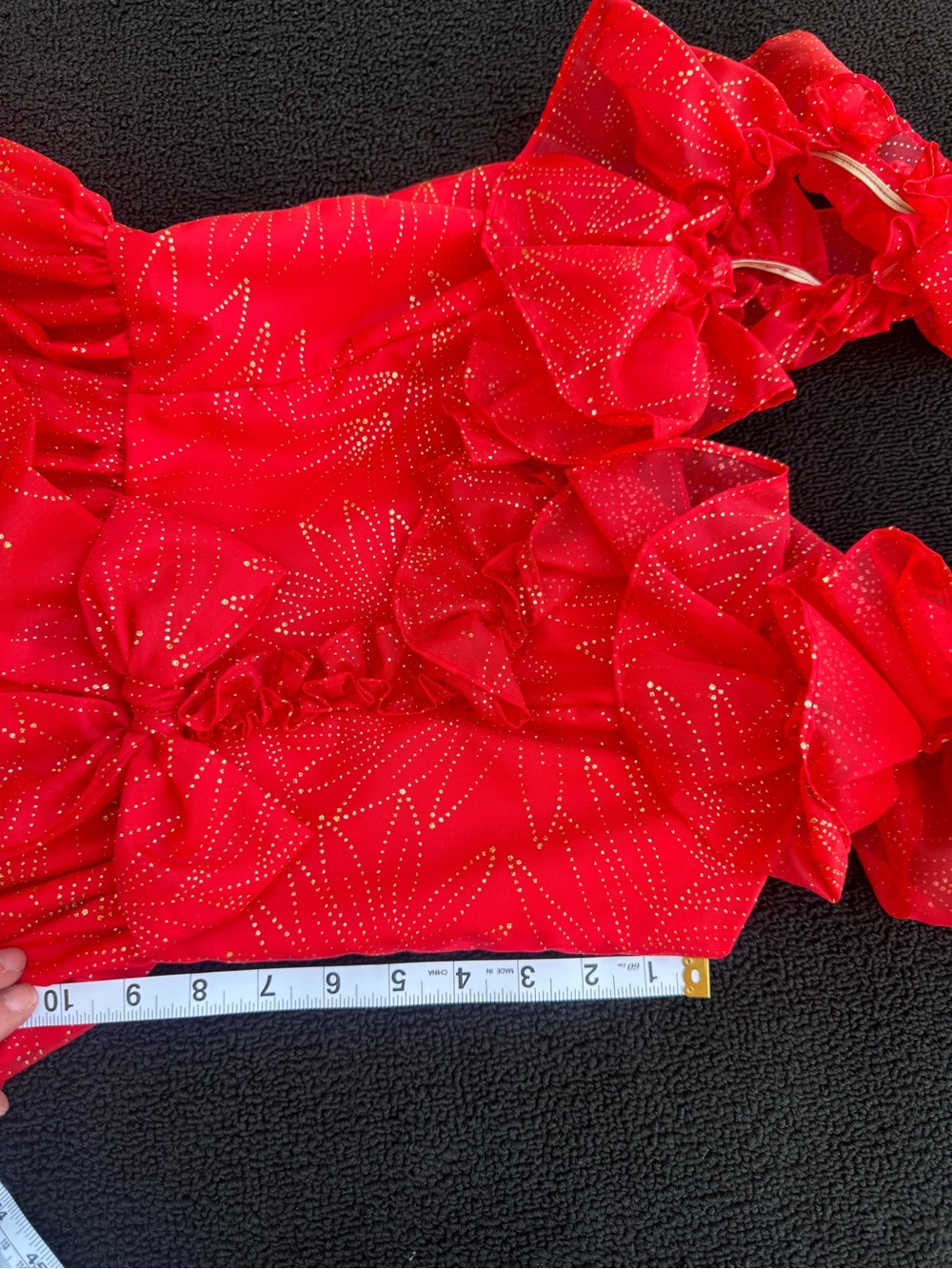 Vintage 80’s Noralee Original Girls Party Dress Red & Gold 7/8 Made in USA - Picture 11 of 12